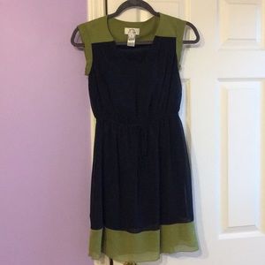 Blue & Green Sleeveless Dress
